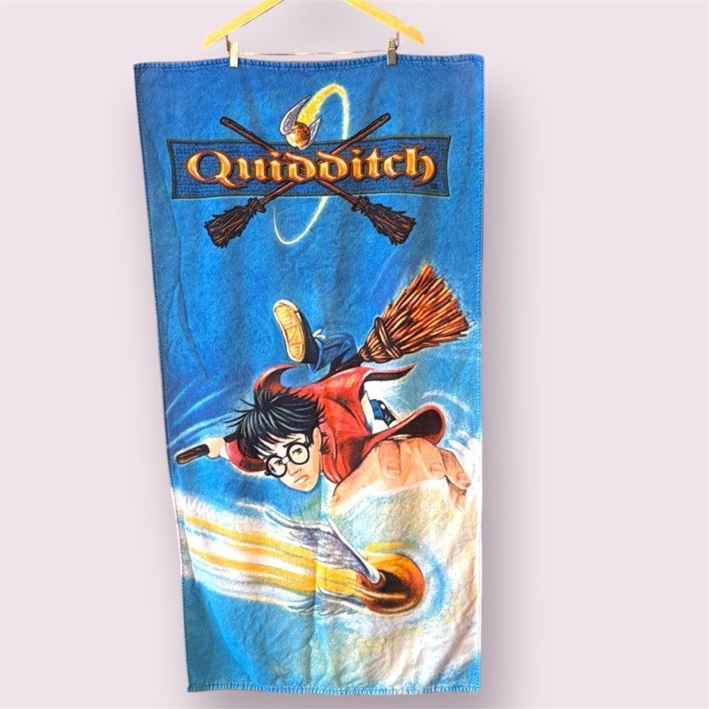 HARRY POTTER Vintage 2000 Quidditch Beach Towel | Flying Scene | WB Tag